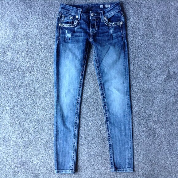 ⭐MISS ME “SIGNATURE SKINNY” DENIM JEANS in Light Wash, size 25⭐ - Picture 1 of 9